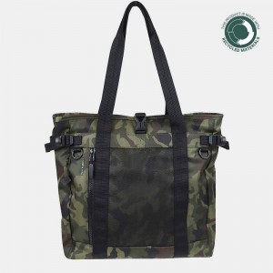 Hedgren Summit Sustainably Made Women's Tote Bags Green Black | AIP9288GN