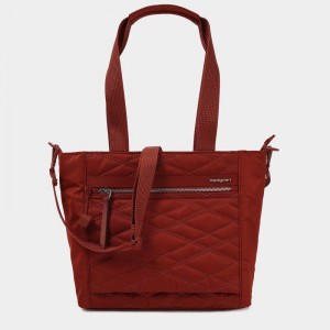 Hedgren Zoe Medium Rfid Women's Tote Bags Red Brown | HYB1744ZD