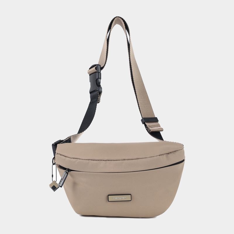 Hedgren Halo Women's Belt Bags Grey Beige | DYV6149ZQ