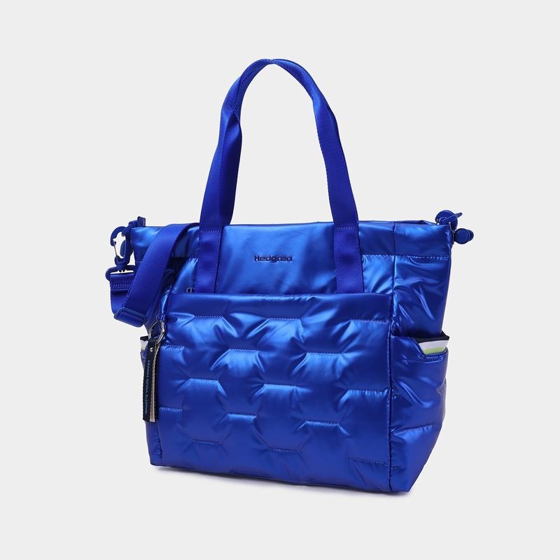 Hedgren Puffer Women's Tote Bags Blue | OYW5217VJ