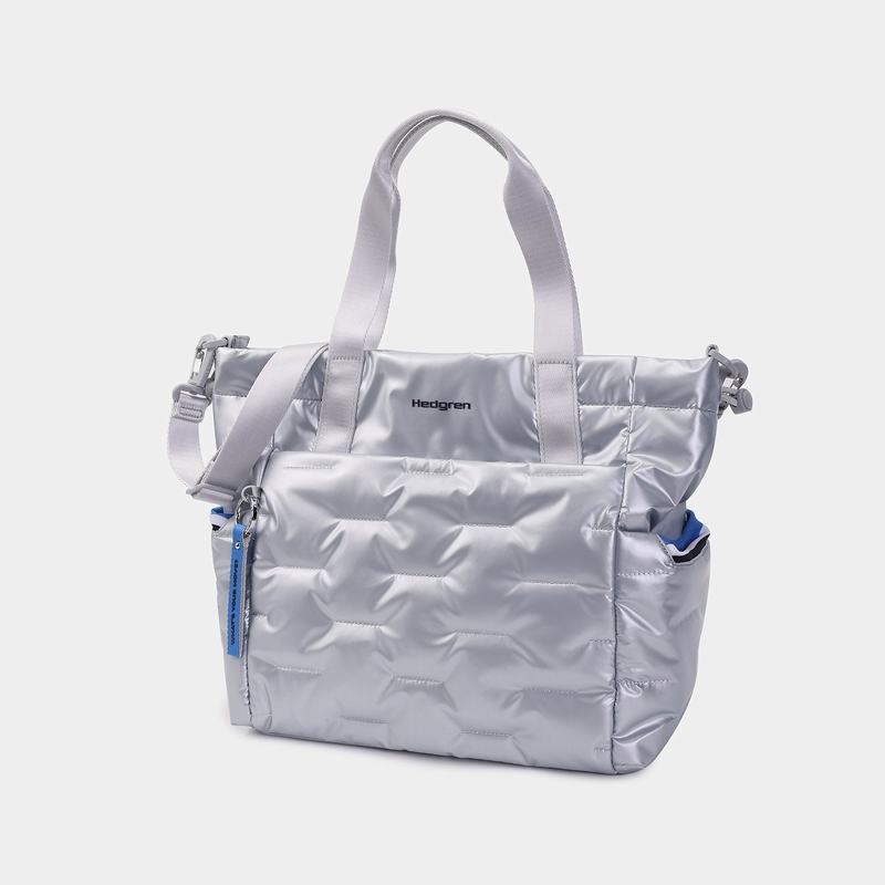 Hedgren Puffer Women's Tote Bags Silver Blue | ADR5890RO