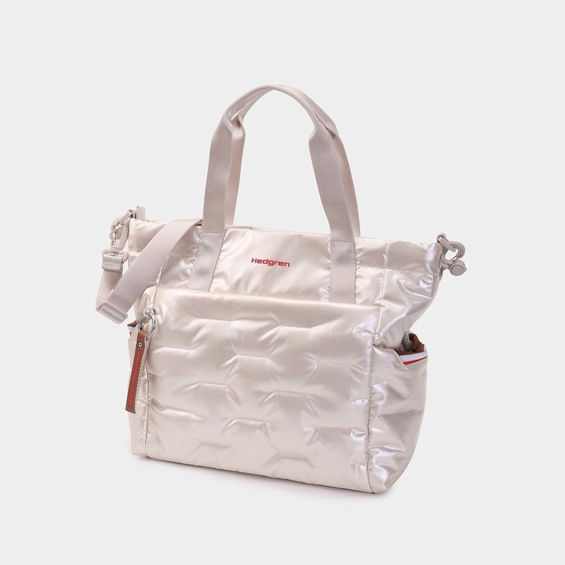 Hedgren Puffer Women's Tote Bags White Beige | BKI1493ND