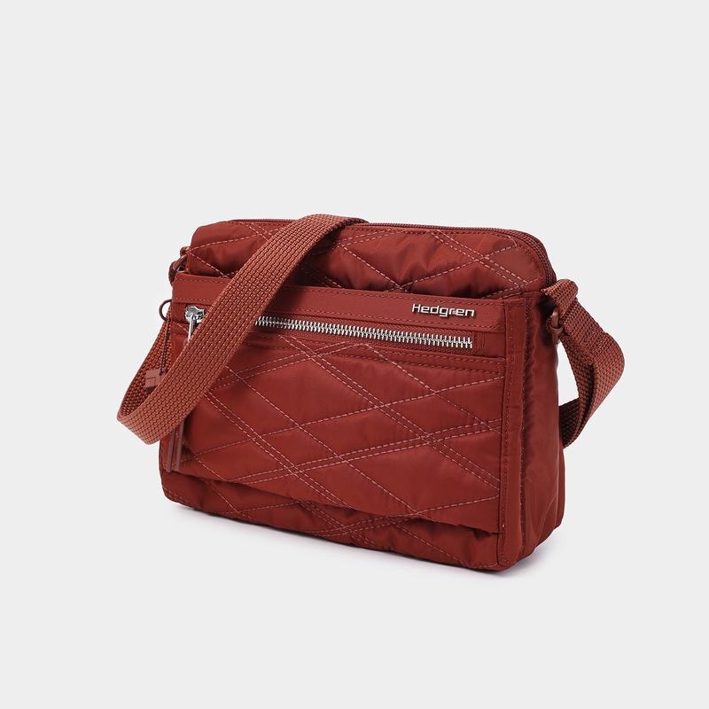 Hedgren Quilted Eye Rfid Women's Shoulder Bags Red Brown | UCI8610GE