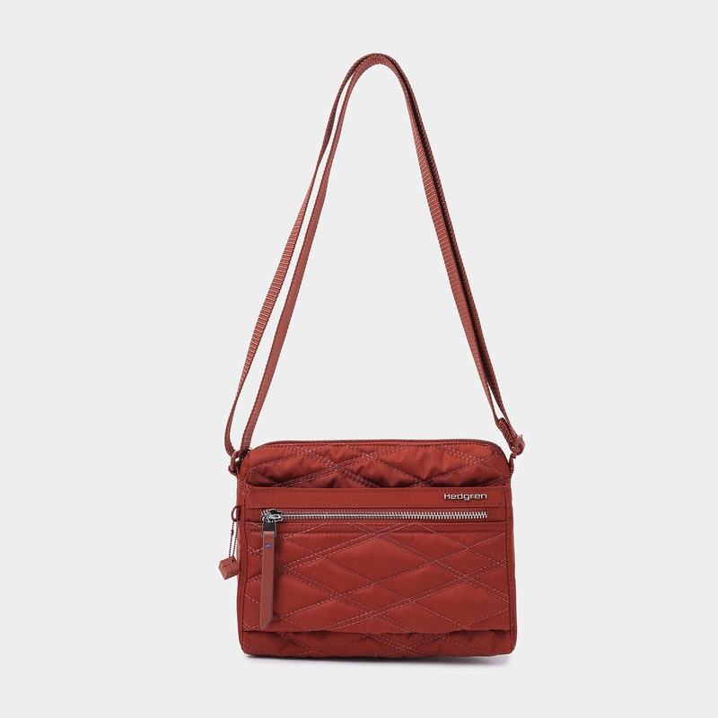 Hedgren Quilted Eye Rfid Women's Shoulder Bags Red Brown | UCI8610GE