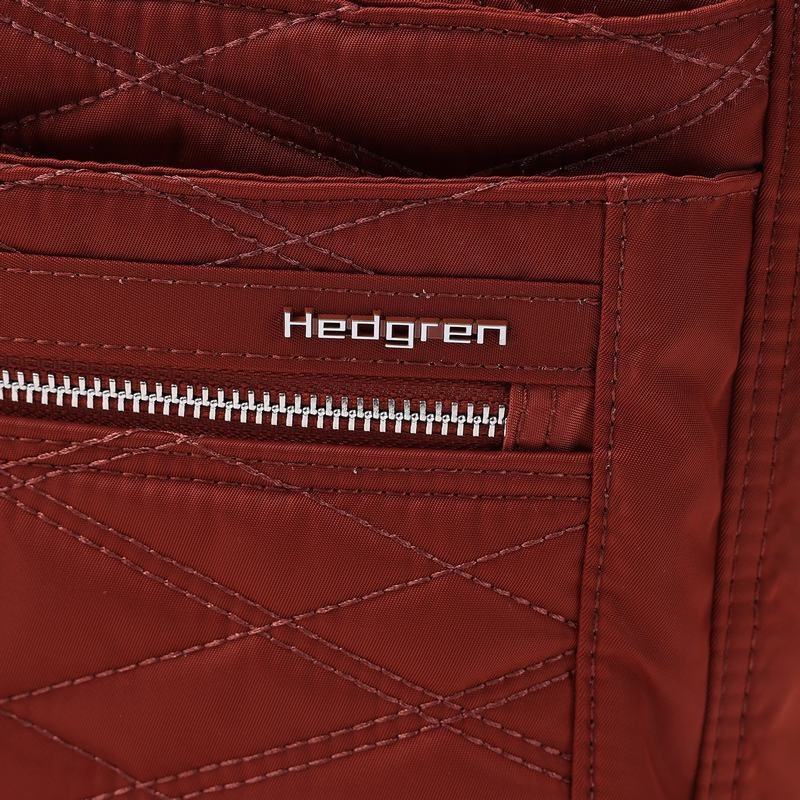 Hedgren Quilted Orva Rfid Women's Crossbody Bags Red Brown | LXE329HZ