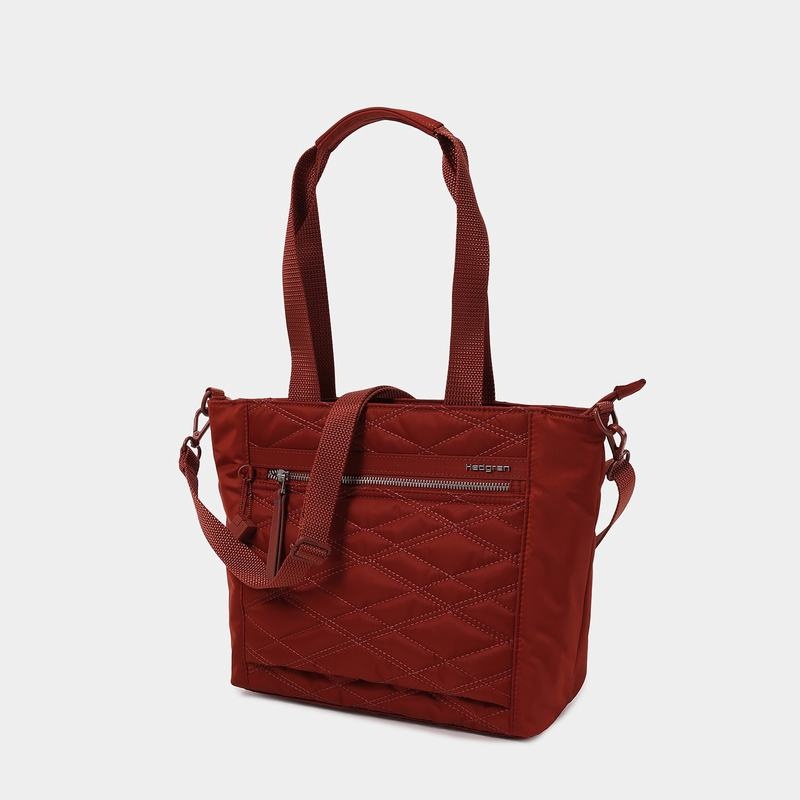 Hedgren Zoe Medium Rfid Women's Tote Bags Red Brown | HYB1744ZD